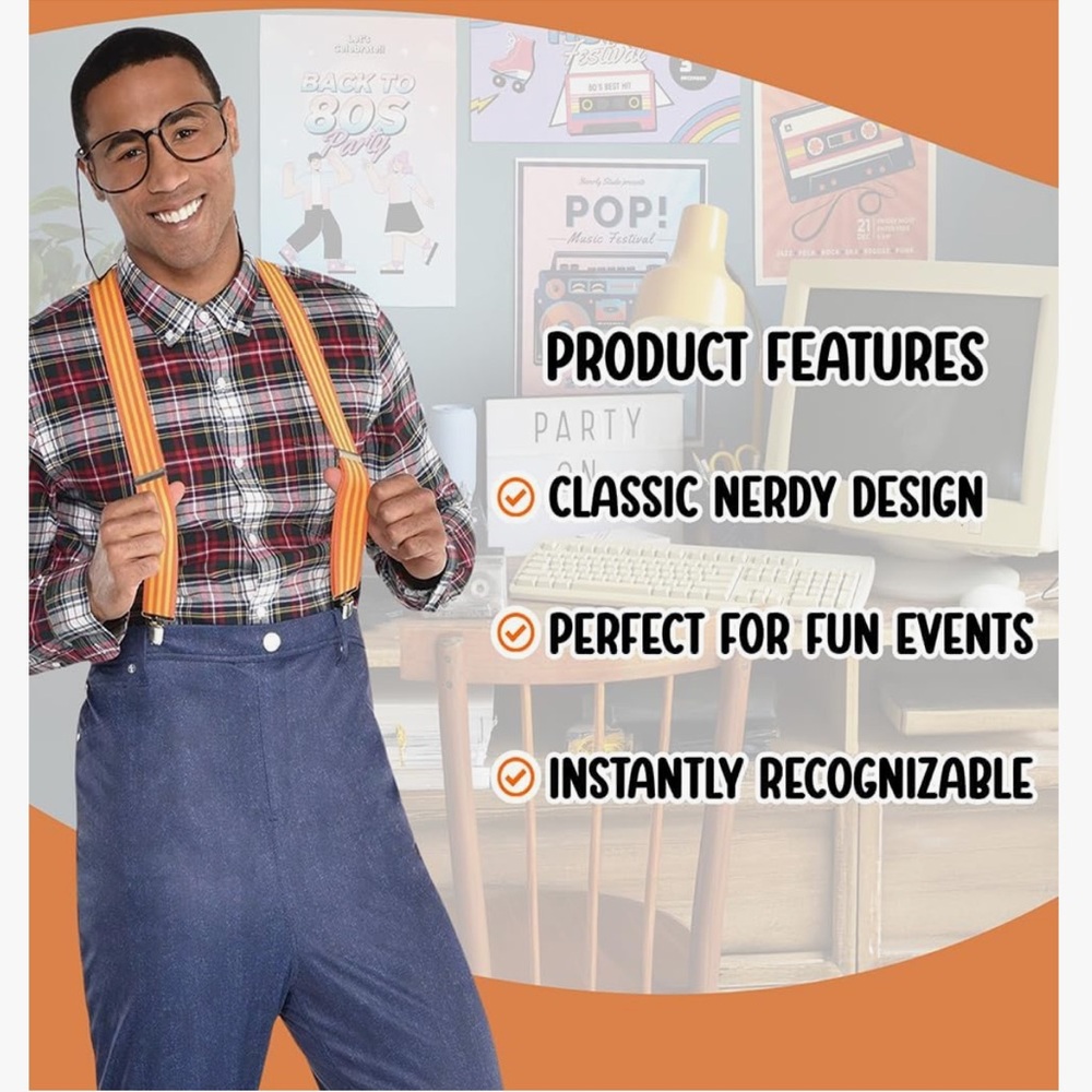 Halloween Costume Neighborhood Nerd Kit with Blue Pants